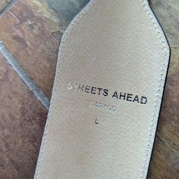 STREETS AHEAD black stretch belt leather M L